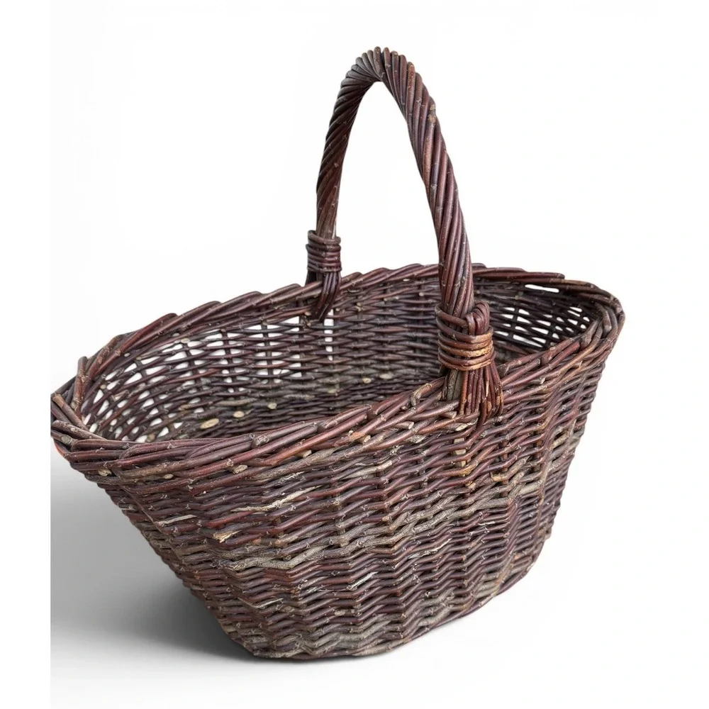 VTG Market Basket French Country Wicker Woven 18
